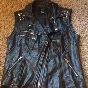 Faux leather vest